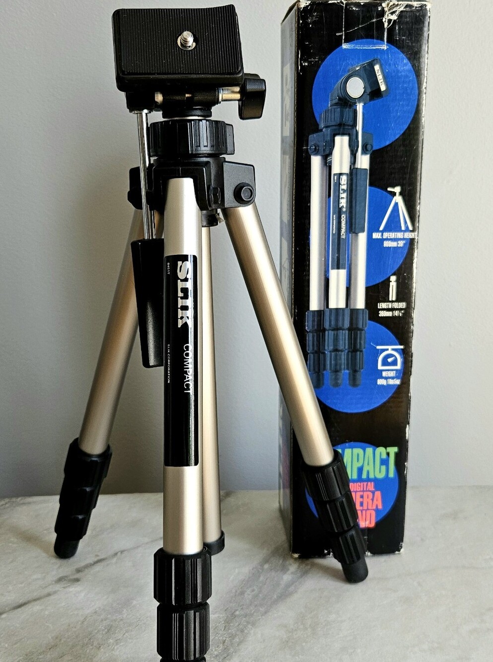 SLIK Compact Camera Stand Tripod 8451T Vintage Still Digital New In Box